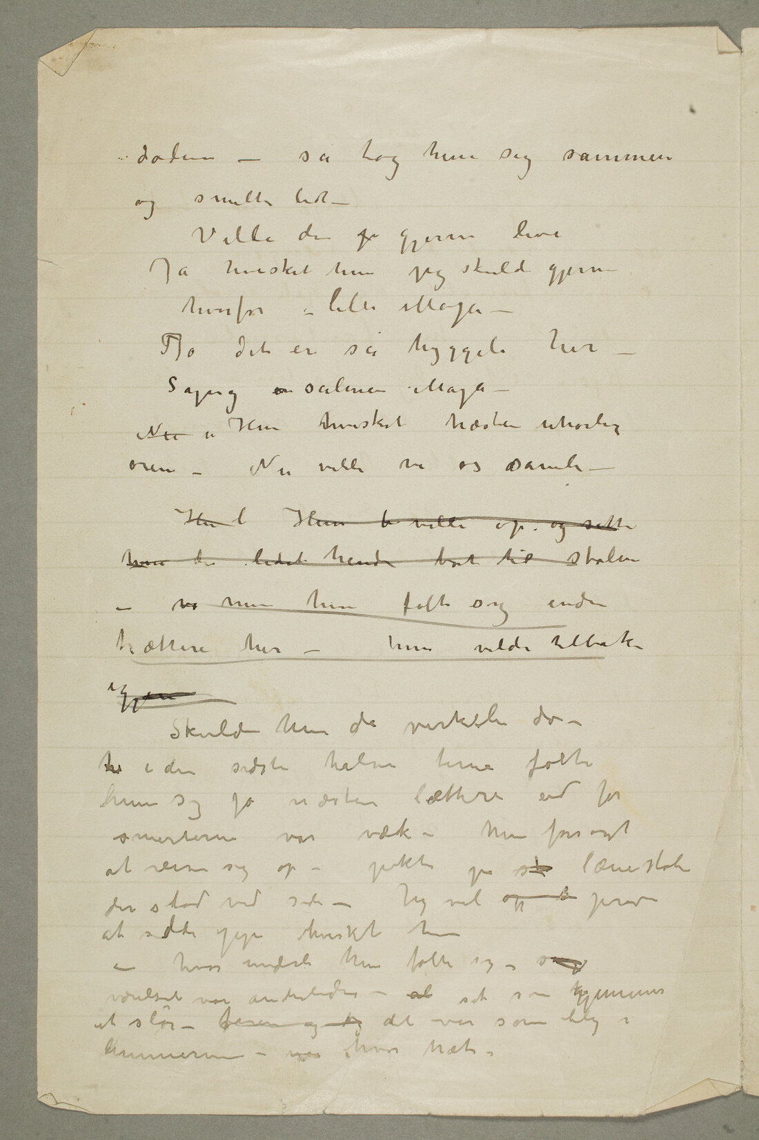 Facsimile of Munch's manuscript note MM N 3670, page 4, on the dying girl and the armchair
