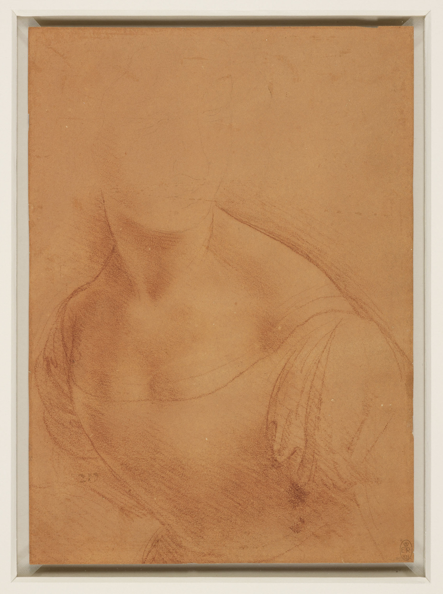 Leonardo's separate study of the bust and shoulder