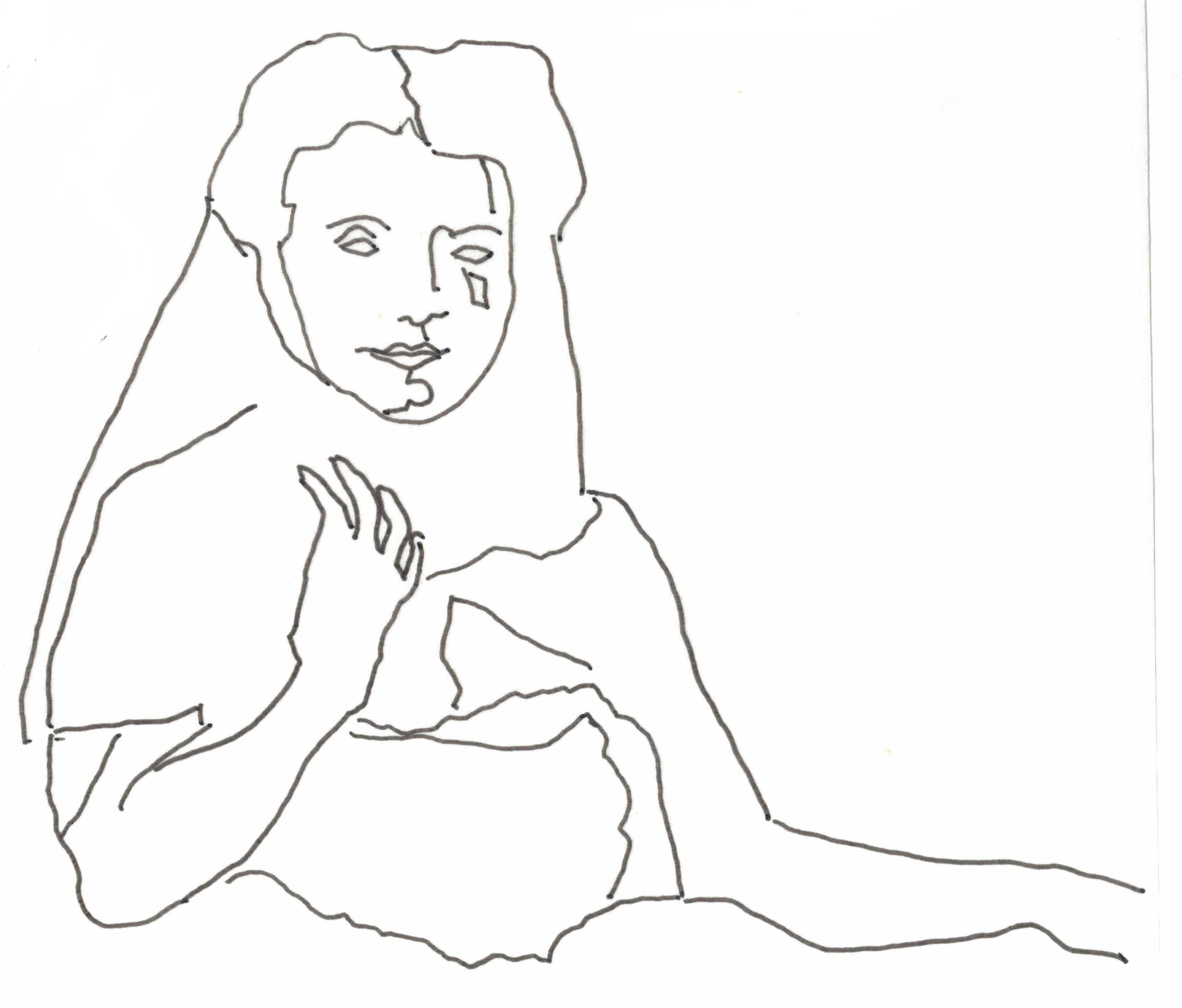 My line tracing after Dalí's portrait of Graziella, 6.26