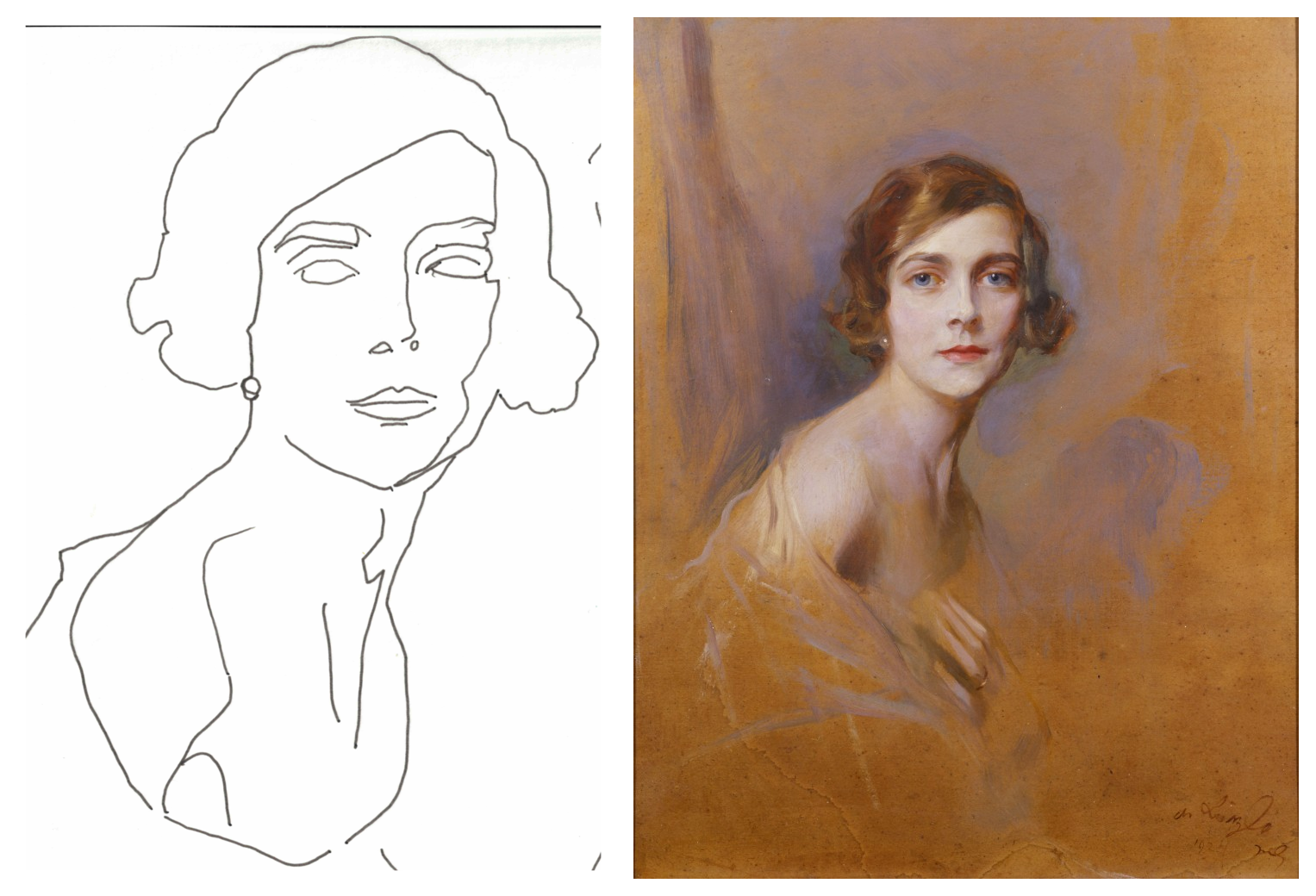 My line beside de László's portrait of Edwina Mountbatten