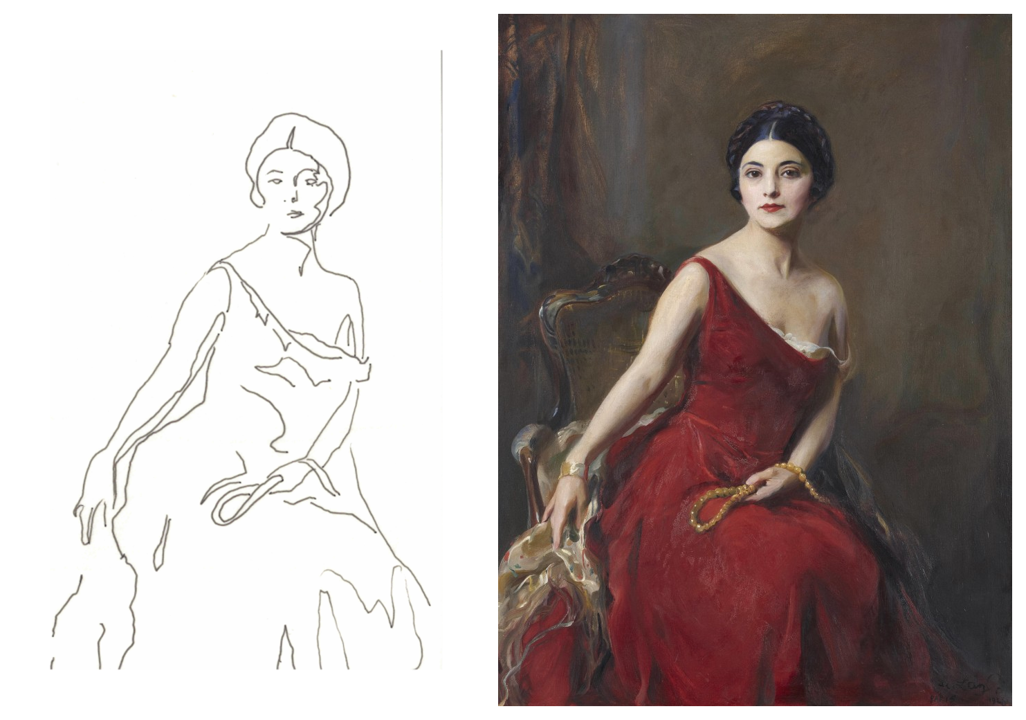 My line beside de László's 1928 oil