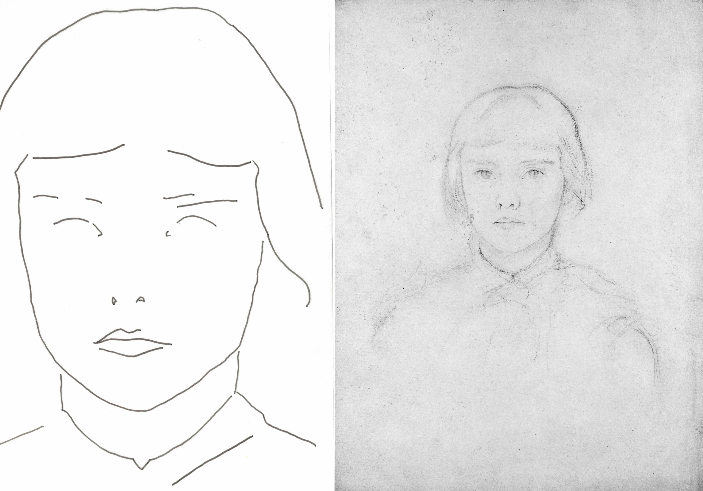 My tracing beside Sargent's Violet